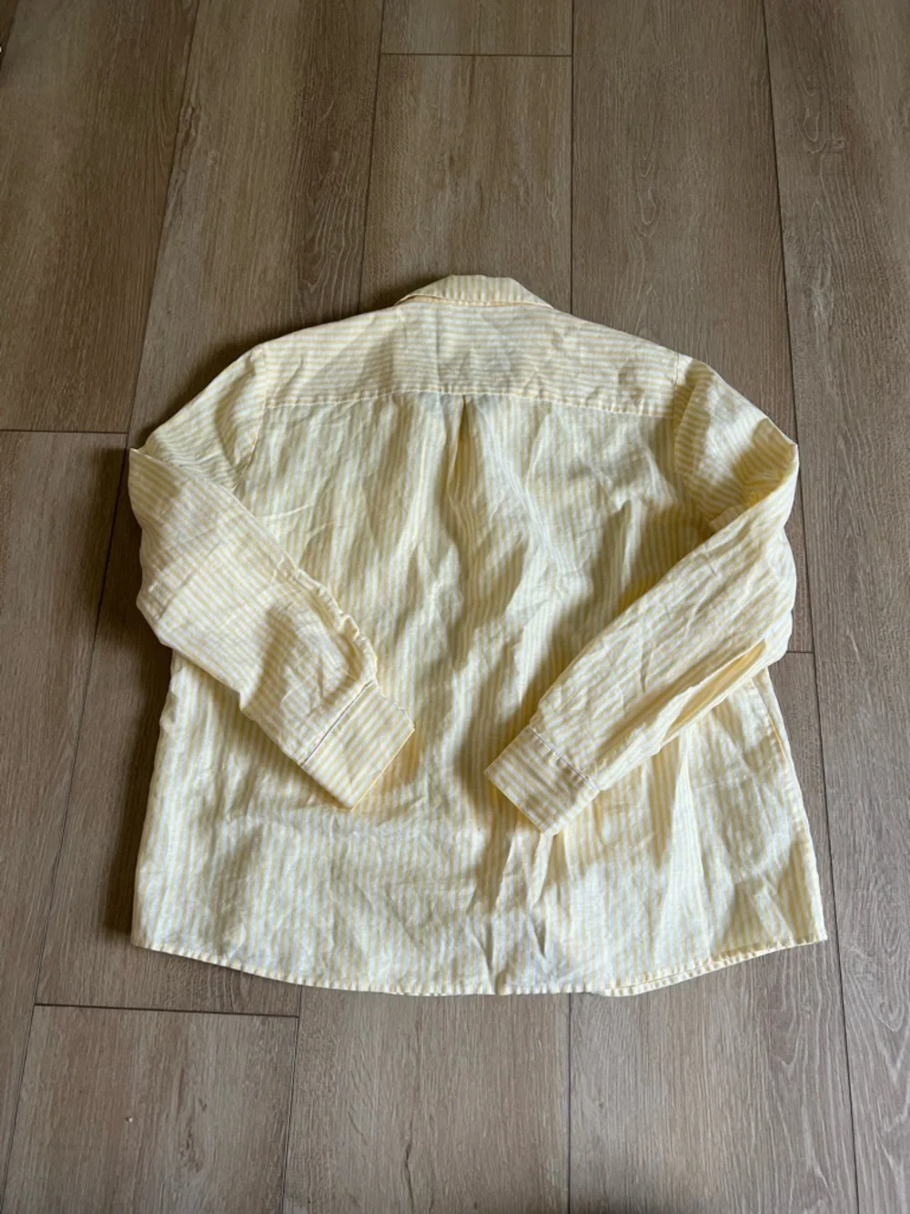 Sezane Yellow & White Tomboy Striped Button-Up Oxford Shirt Sz 44 - Picture 3 of 5